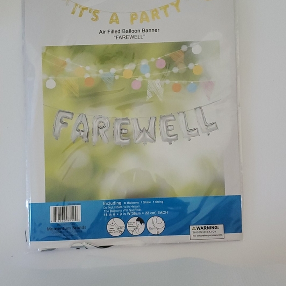 🆕️ FAREWELL Silver Foil Letter Balloon Banner Kit - Picture 3 of 6